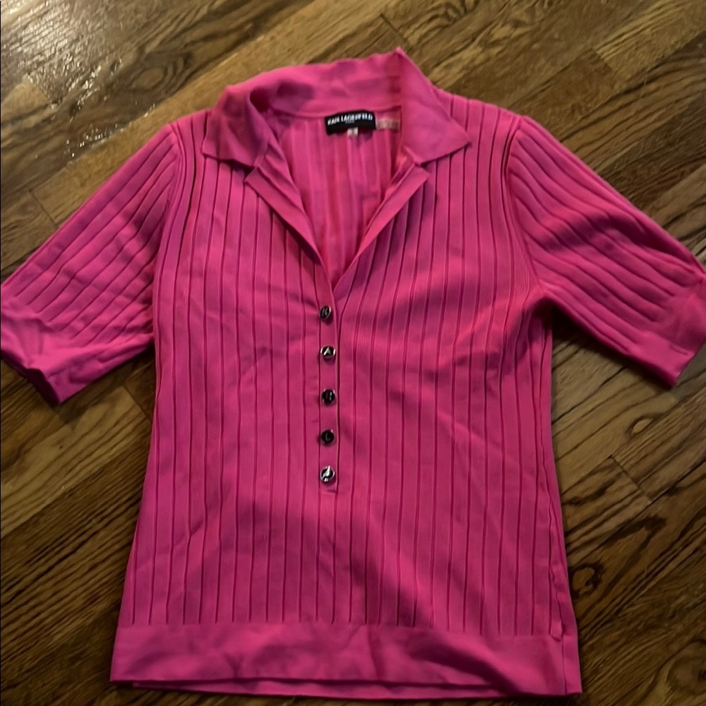 Pink Button-Up Women's Top
